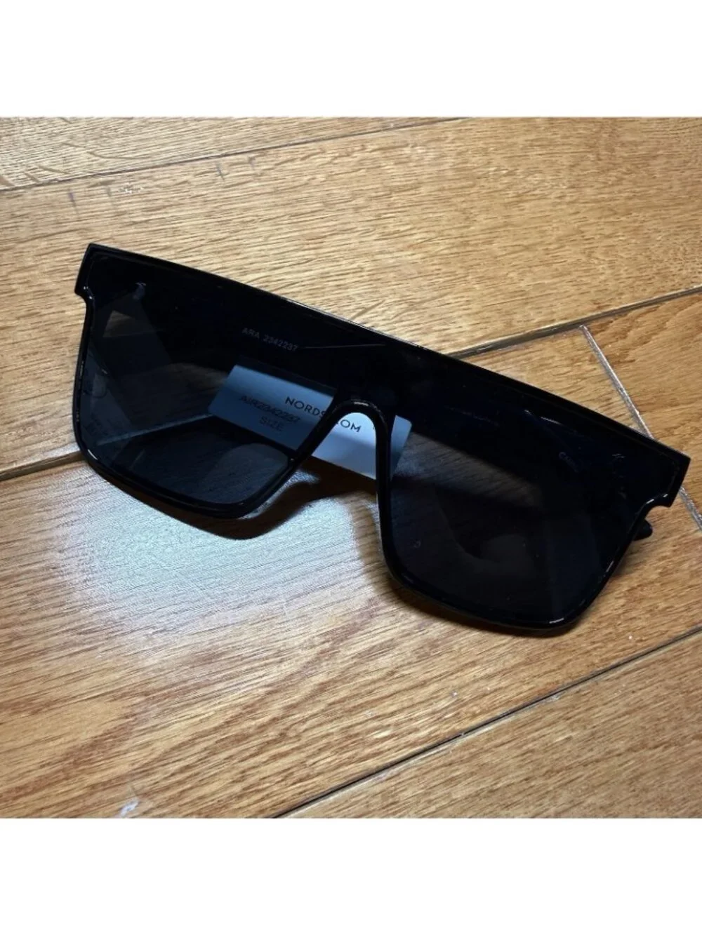 AIRE Black Shield Sunglasses Oversized Square Visor Trendy Street Style UV